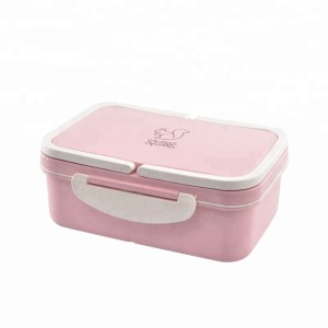 Tragbarer umweltfreundlicher BPA-freier Weizenstroh \u0026 PP 3-fach Kinder Bento Lunch Box