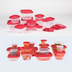42-teilige rote Easy Find-Deckel-Vorratsbehälter für Lebensmittel