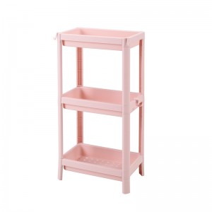 Pink 3 Tier Strong Kitchen Plastic Aufbewahrungsbox Regal